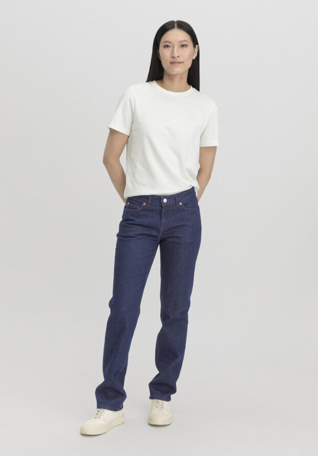 hessnatur Damen Jeans MARIE Mid Rise Straight aus Bio-Denim - blau - Größe 26/32