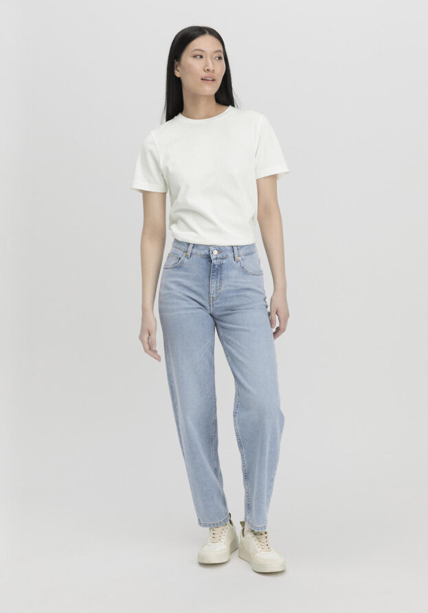 hessnatur Damen Jeans NELE High Rise Barrel Leg aus Bio-Denim - blau - Größe 34/30