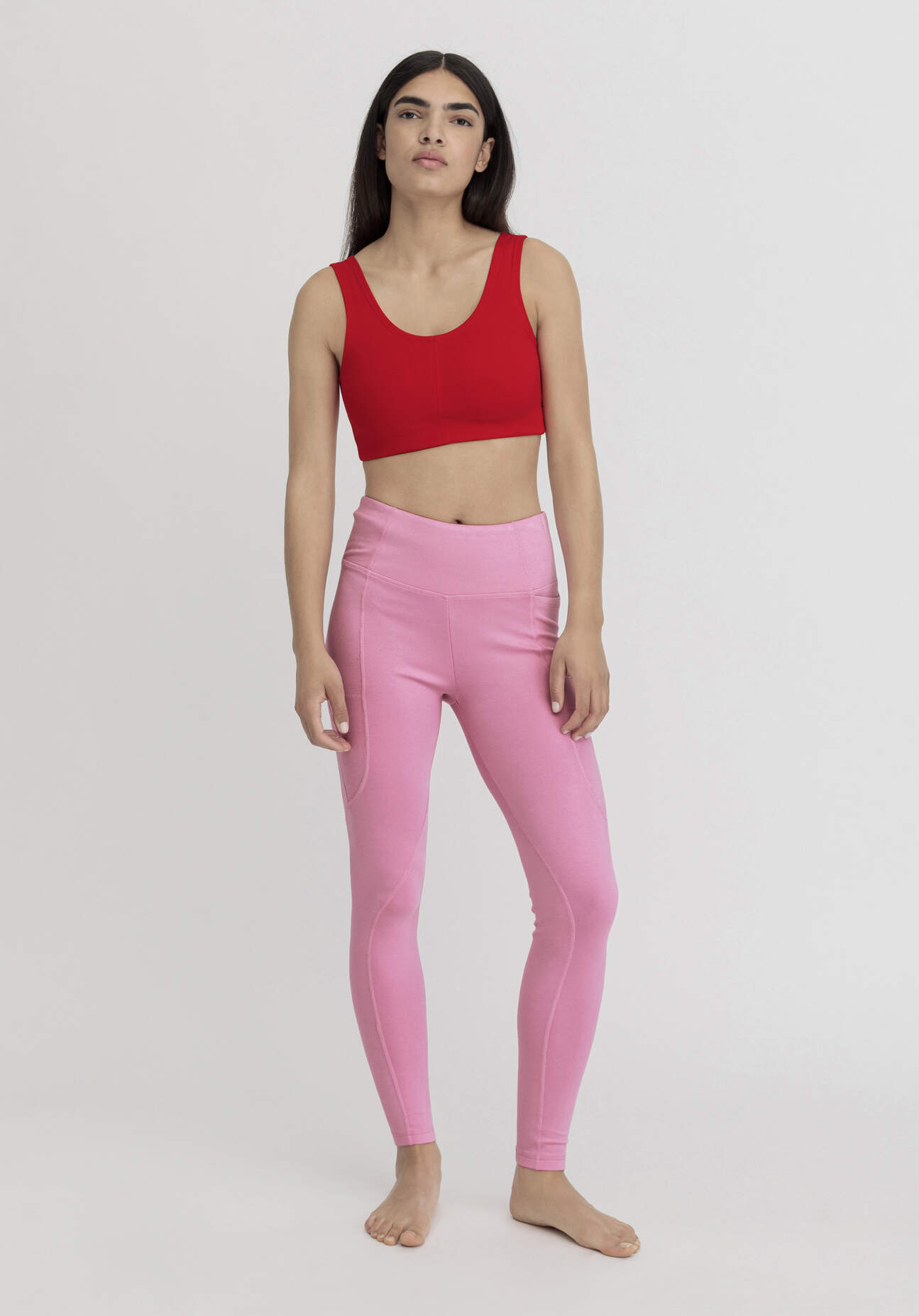 hessnatur Loungewear Leggings Fitted High Waist ACTIVE COMFORT aus TENCEL™ Modal - rosa - Größe L/l