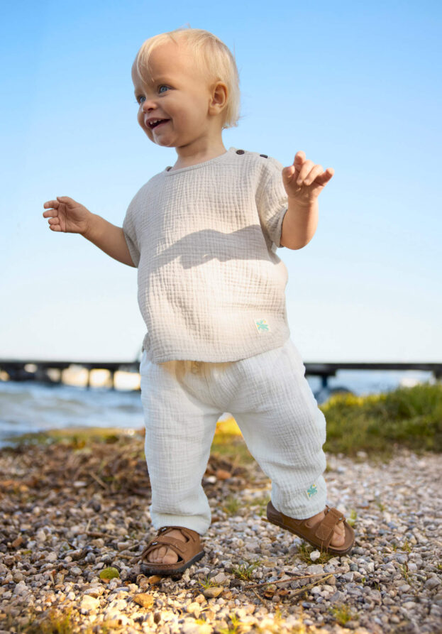 hessnatur Baby Musselin Hose Regular aus Bio-Baumwolle - natur - Größe 62/68