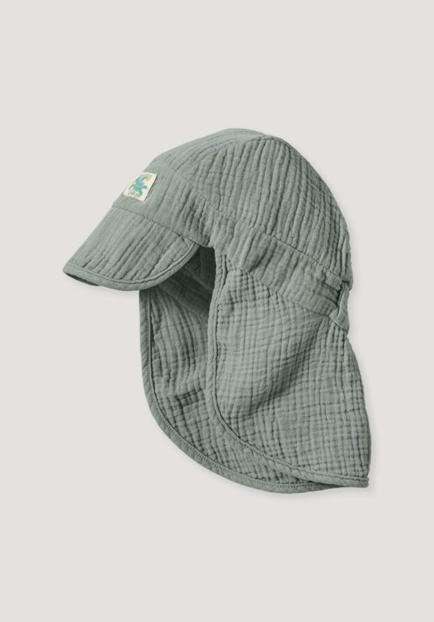 hessnatur Baby Musselin Schirmmütze Regular aus Bio-Baumwolle - grün - Größe 41/43