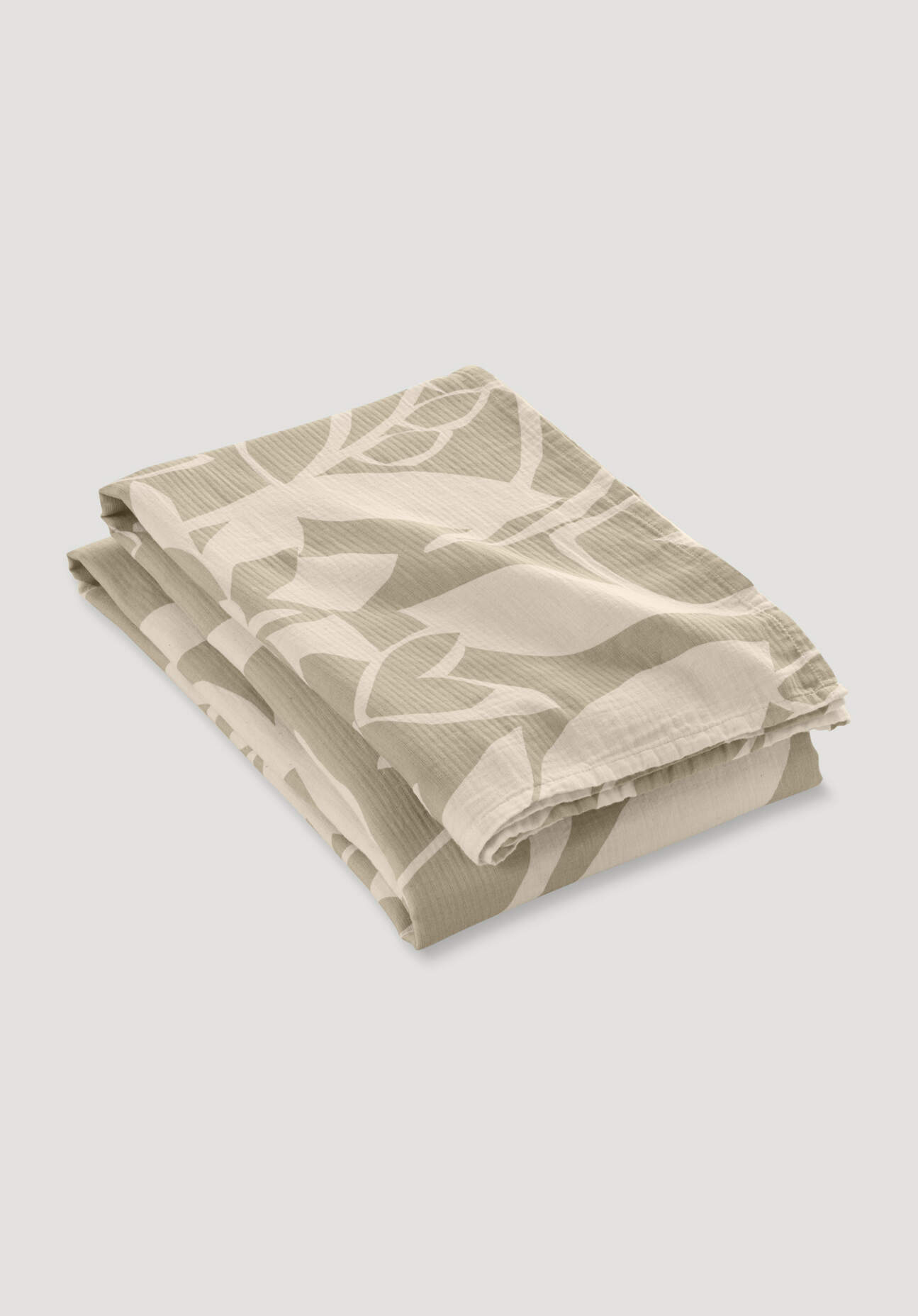 hessnatur Musselin Tagesdecke GRIT aus Baumwolle - grün - Größe 240x260 cm