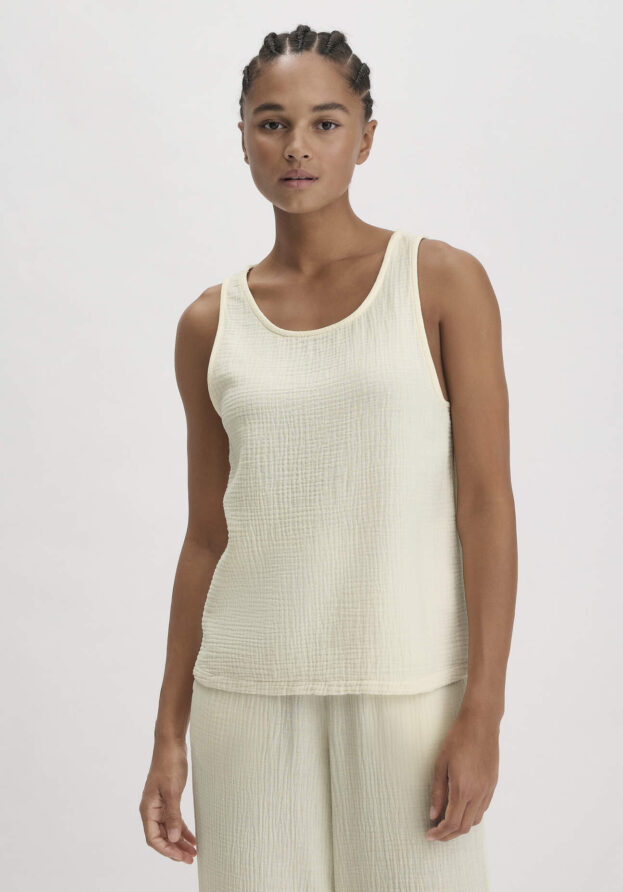 hessnatur Damen Musselin Top Regular PURE COMFORT aus Bio-Baumwolle - natur - Größe 46