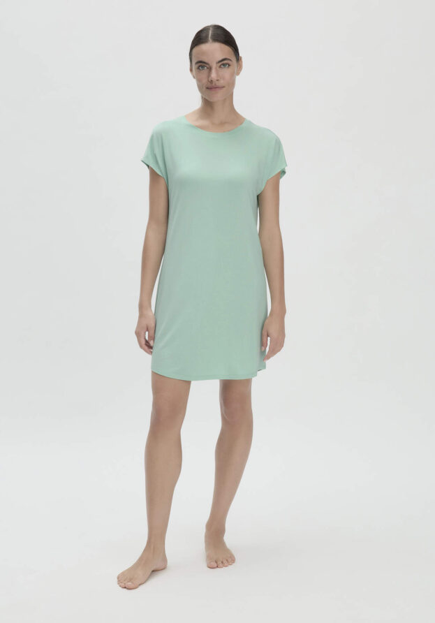 hessnatur Damen Nachthemd Regular PURE FLOW aus TENCEL™ Modal - grün - Größe 48