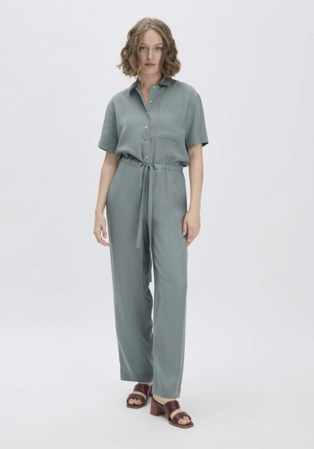 hessnatur Damen Overall Relaxed aus TENCEL™ Lyocell - grün - Größe 38