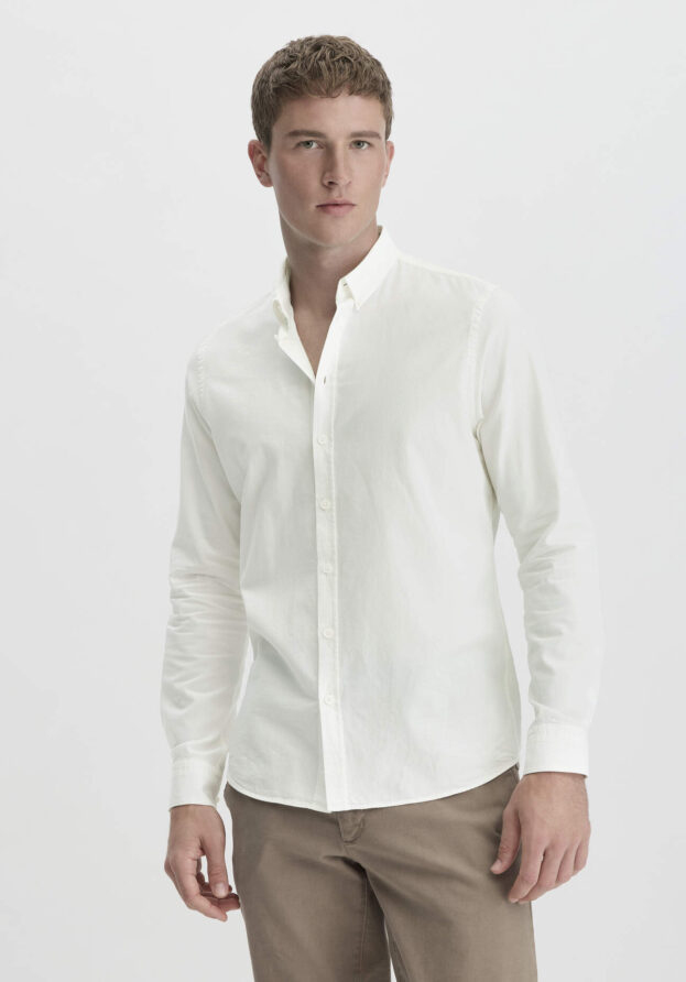 hessnatur Herren Oxford Hemd Regular aus Bio-Baumwolle - weiß - Größe XL (43/44)