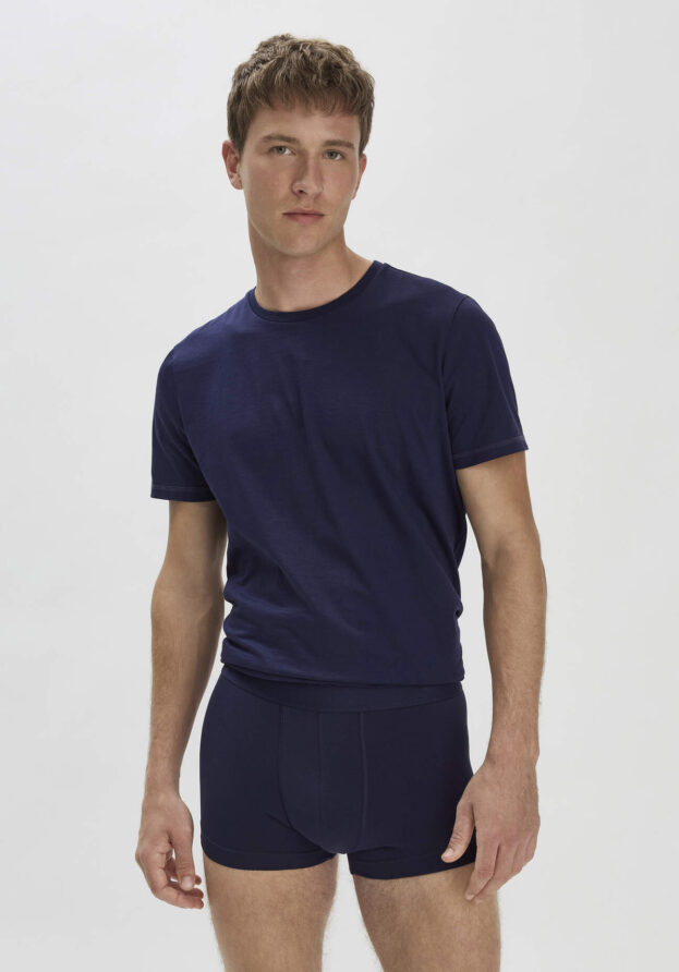 hessnatur Herren Pants Regular Cut COTTON MIX aus Bio-Baumwolle - blau - Größe 4 = S