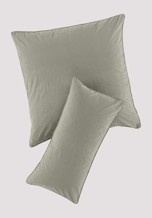 hessnatur Perkal Kissenbezug aus Bio-Baumwolle - beige - Größe 80x80 cm
