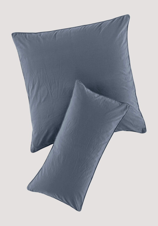 hessnatur Perkal Kissenbezug aus Bio-Baumwolle - blau - Größe 40x40 cm