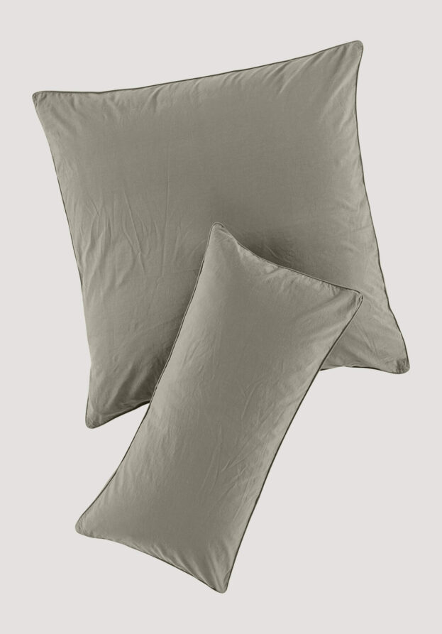 hessnatur Perkal Kissenbezug aus Bio-Baumwolle - grün - Größe 80x80 cm