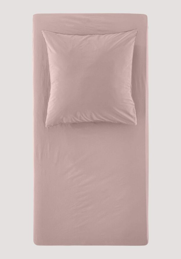 hessnatur Perkal Spannbettlaken aus Bio-Baumwolle - rosa - Größe 180x200 cm