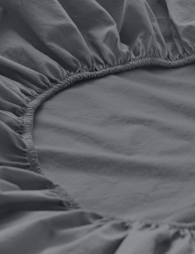hessnatur Perkal Spannbettlaken aus Bio-Baumwolle - grau - Größe 90-100x200 cm