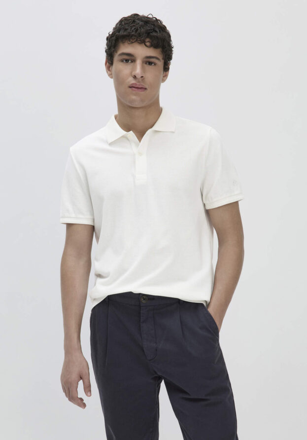 hessnatur Herren Piqué Polo Regular aus Bio-Baumwolle - weiß - Größe 50