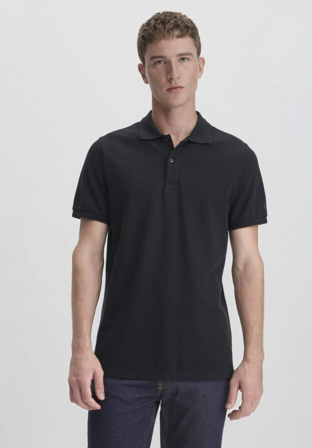 hessnatur Herren Piqué Polo Regular aus Bio-Baumwolle - schwarz - Größe 48