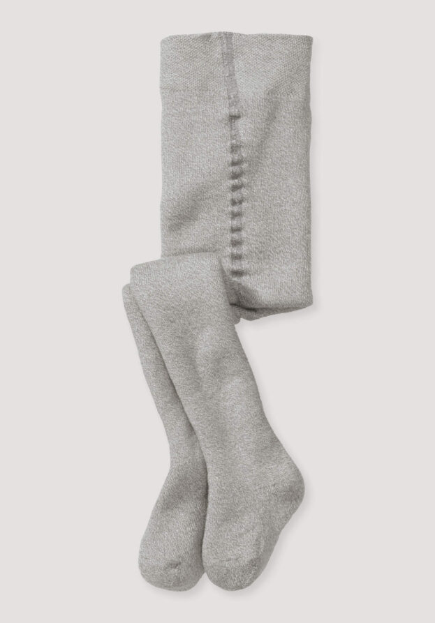 hessnatur Baby Plüsch Strumpfhose aus Bio-Baumwolle - grau - Größe 74/80