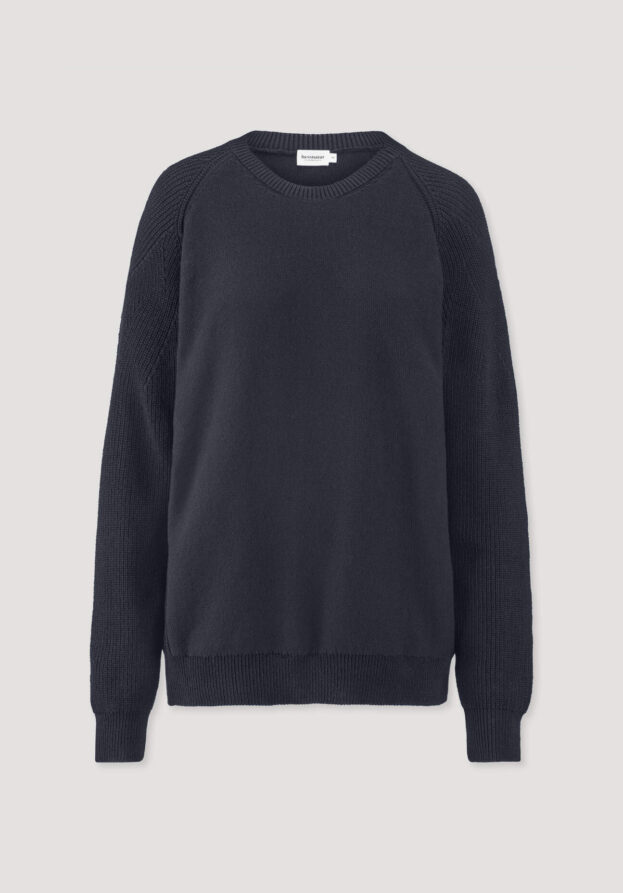 hessnatur Herren Pullover Regular aus Bio-Baumwolle - blau - Größe 52