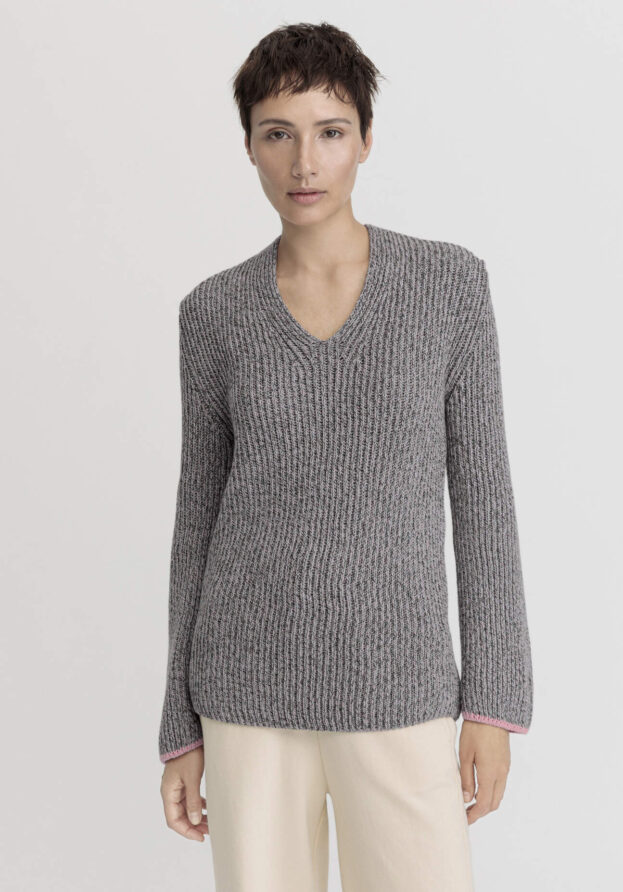 hessnatur Damen Pullover Relaxed aus Bio-Baumwolle mit Bio-Merinowolle - grün - Größe XS