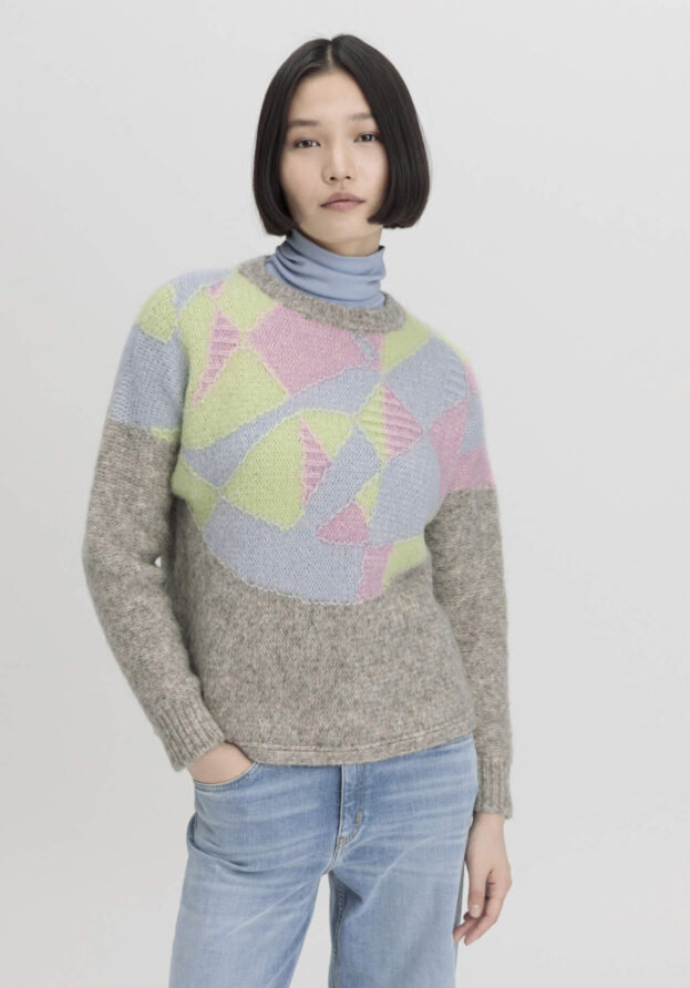 hessnatur Damen Pullover Relaxed aus Bio-Baumwolle mit Alpaka - grau - Größe M