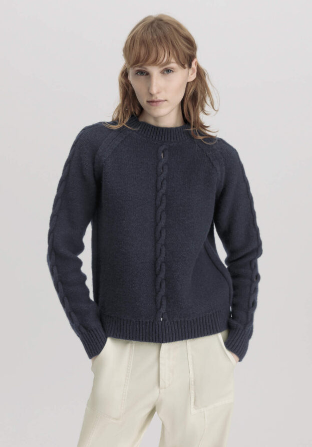 hessnatur Damen Pullover Relaxed aus Merinowolle - blau - Größe XS
