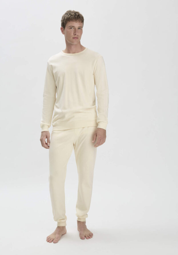 hessnatur Herren Pyjama Regular PURE NATURE aus Bio-Baumwolle - natur - Größe 48