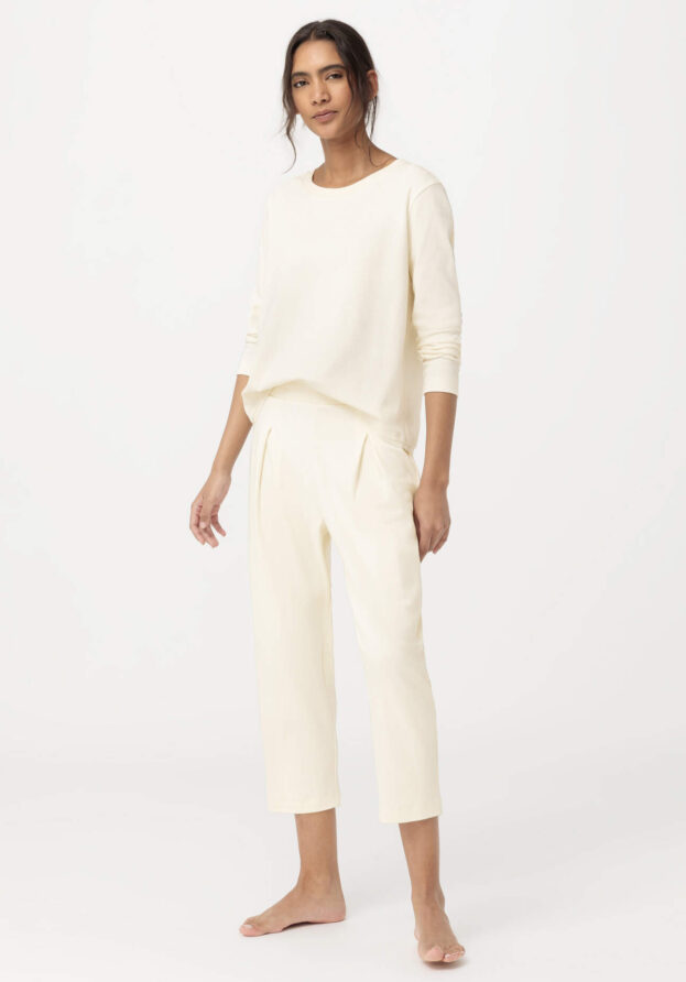 hessnatur Damen Pyjama Regular PURE NATURE aus Bio-Baumwolle - natur - Größe 40