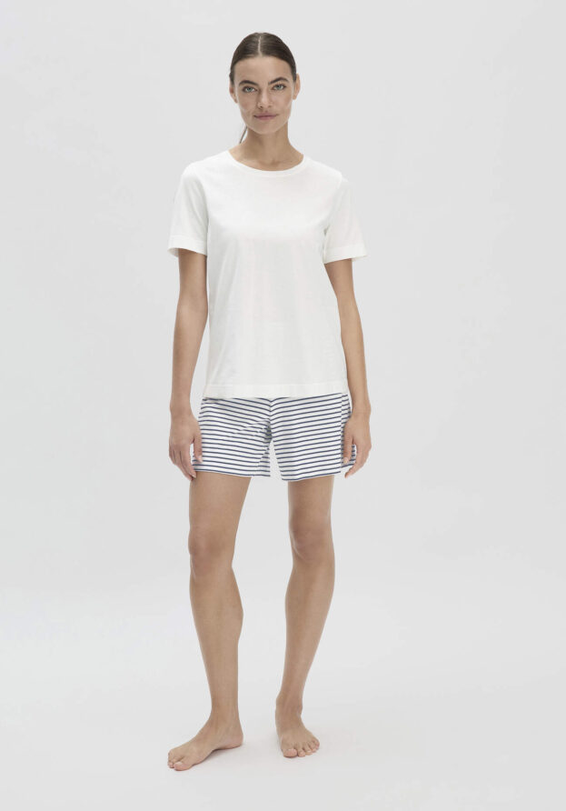 hessnatur Damen Pyjama Relaxed PURE COTTON aus Bio-Baumwolle - weiß - Größe 46
