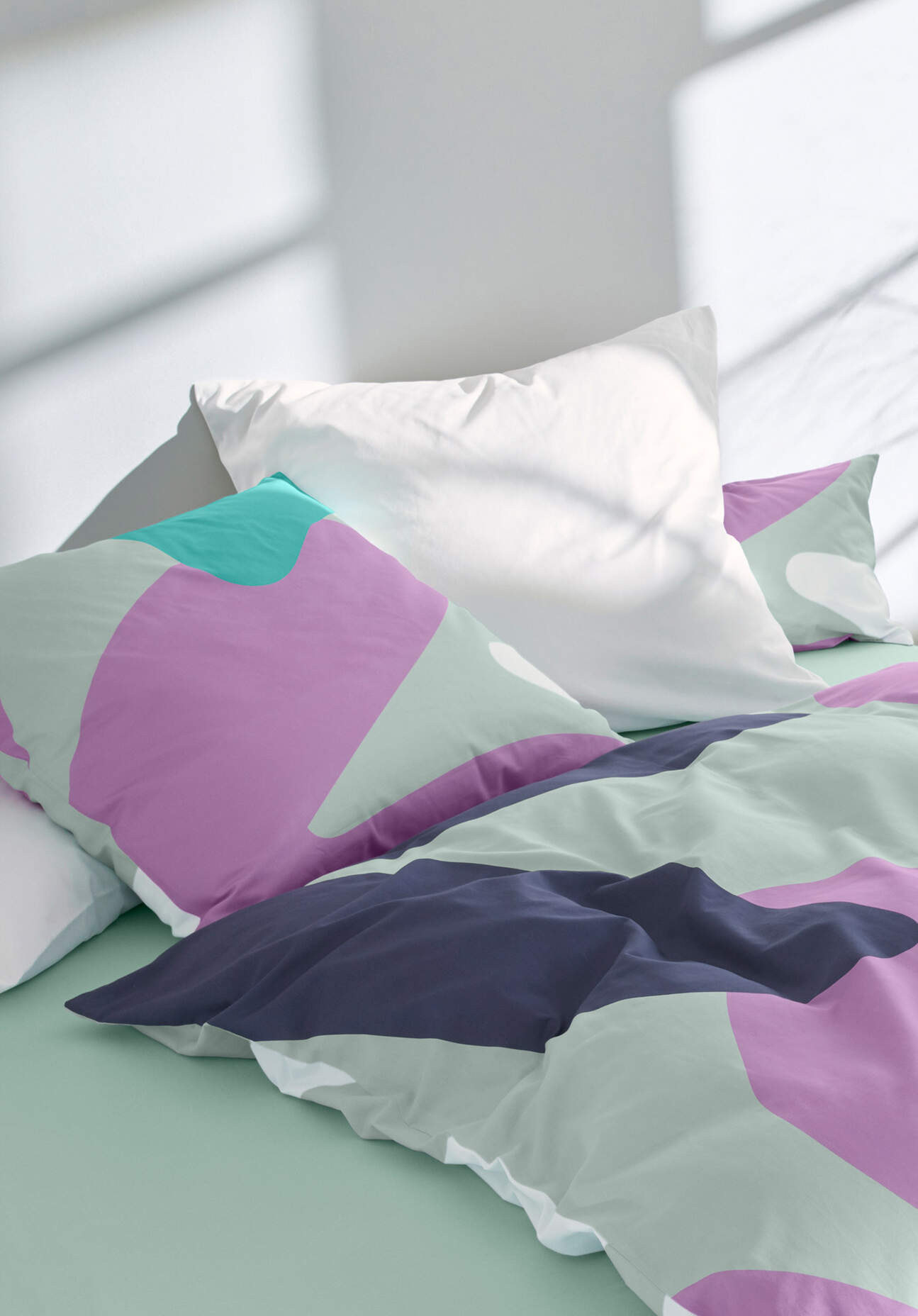 hessnatur Renforcé Bettwäsche-Set SELVA aus Bio-Baumwolle - grün - Größe 135x200 / 40x80 cm