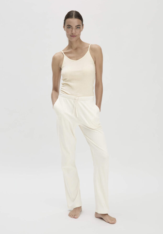 hessnatur Damen Schlafhose Regular PURE NATURE aus Bio-Baumwolle - natur - Größe 36