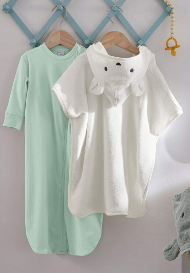 hessnatur Baby Schlafsack aus Bio-Baumwolle - grün - Größe 70 cm