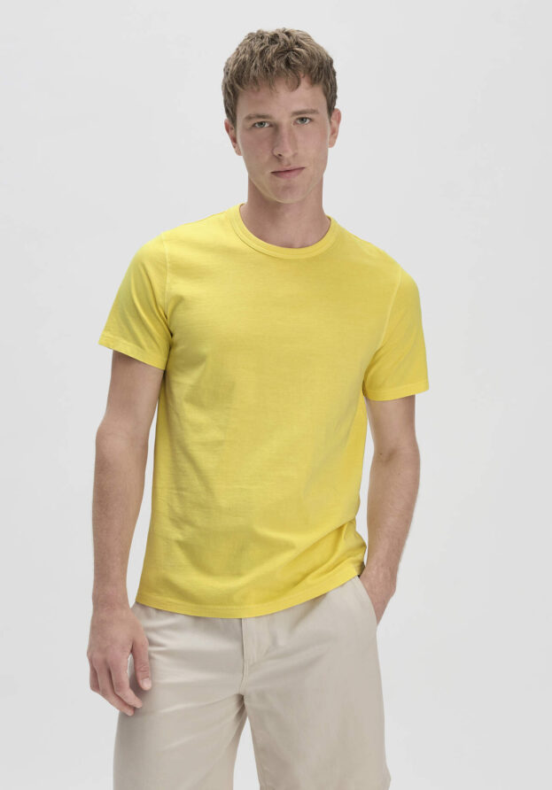hessnatur Herren Shirt Regular aus Bio-Baumwolle - gelb - Größe 46