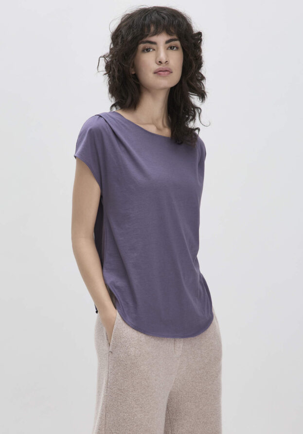 hessnatur Loungewear Shirt Relaxed ACTIVE LIGHT aus Bio-Baumwolle - lila - Größe 34
