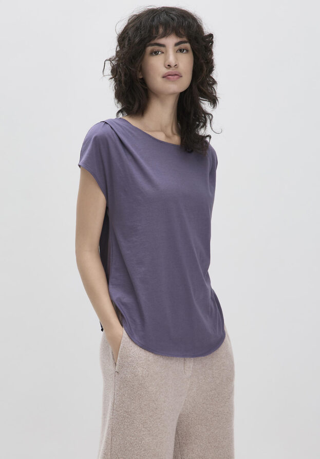 hessnatur Loungewear Shirt Relaxed ACTIVE LIGHT aus Bio-Baumwolle - lila - Größe 34