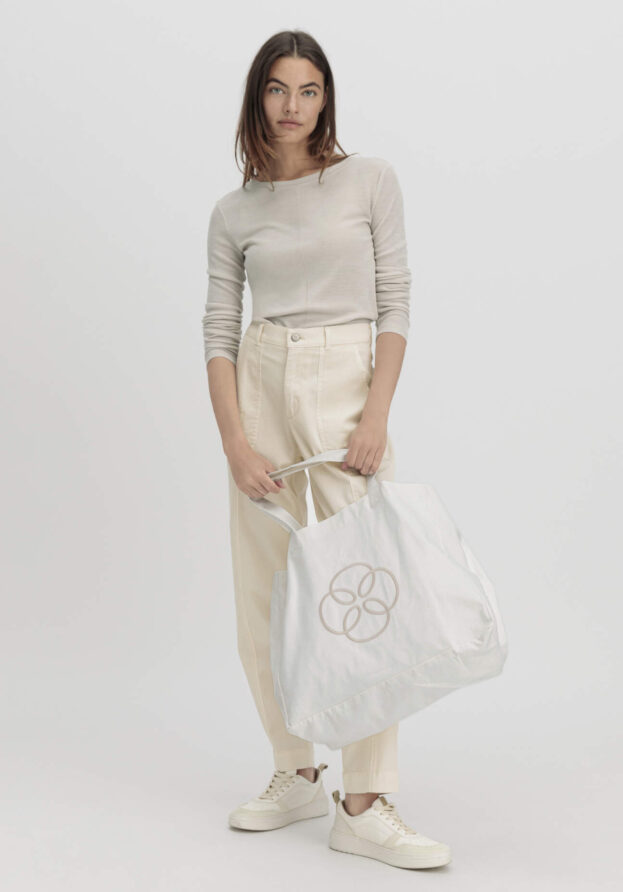 hessnatur Damen Shopper XL aus Bio-Baumwolle - natur - Größe 45x38 cm