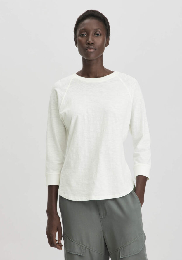 hessnatur Damen Slub Shirt Relaxed aus Bio-Baumwolle - weiß - Größe 48