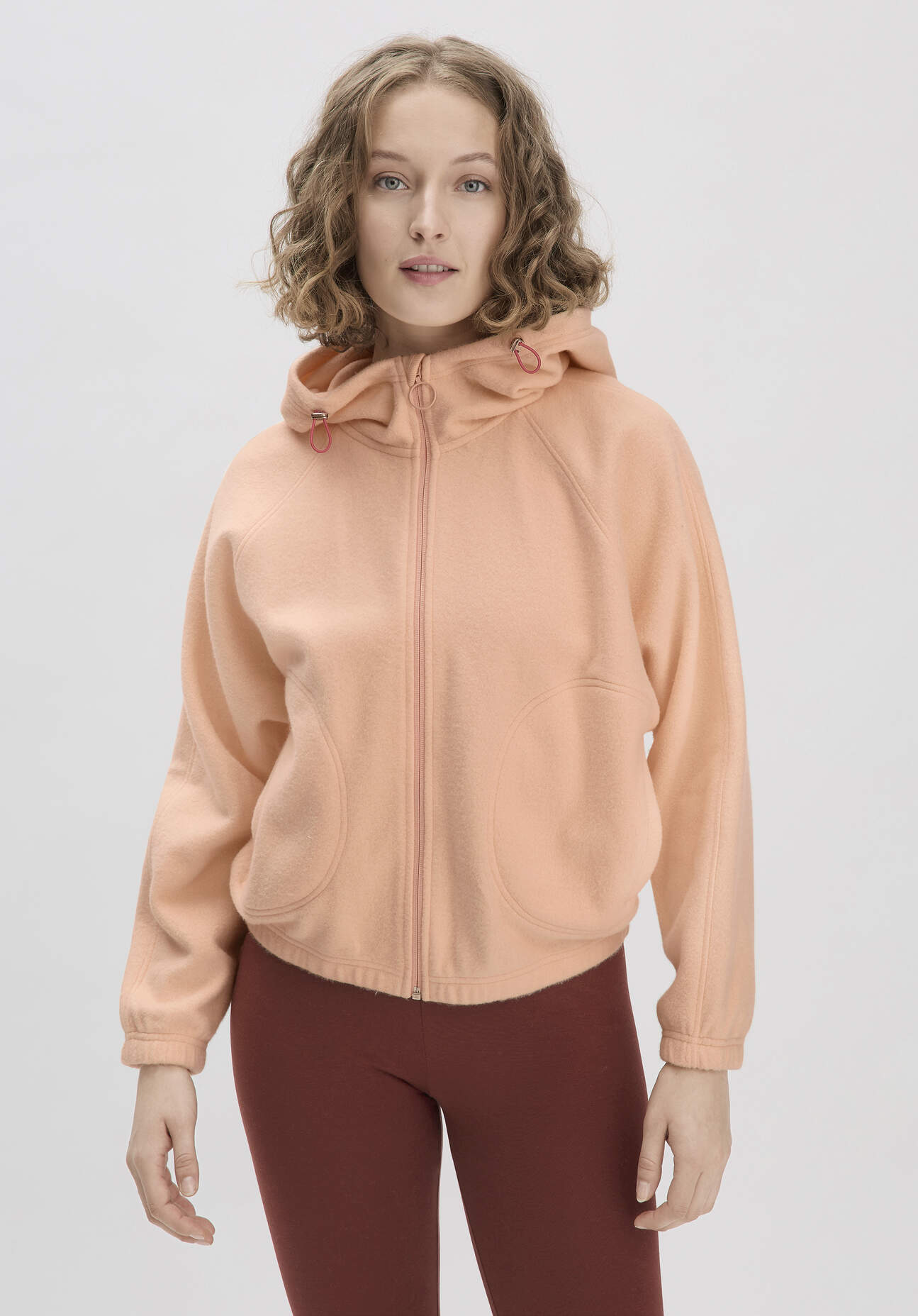 hessnatur Loungewear Softfleece Jacke Oversized ACTIVE COMFORT aus Bio-Baumwolle - orange - Größe S