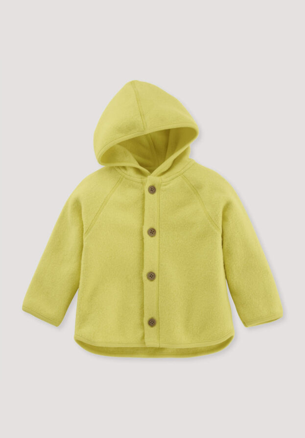 hessnatur Baby Softfleece Jacke Regular aus Bio-Baumwolle - gelb - Größe 74/80