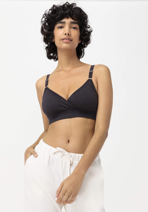 hessnatur Damen Still-Bustier aus Bio-Baumwolle - schwarz - Größe XL