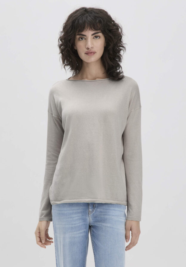 hessnatur Damen Strick Pullover Oversized aus modernem TENCEL Lyocell mit Bio-Baumwolle - beige - Größe XS