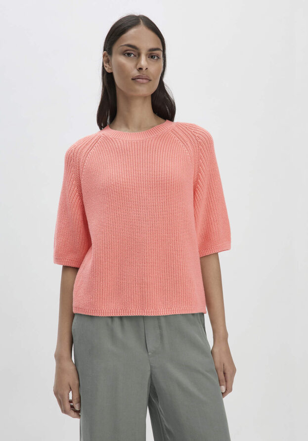 hessnatur Damen Strick Pullover Relaxed aus Bio-Baumwolle - rosa - Größe L