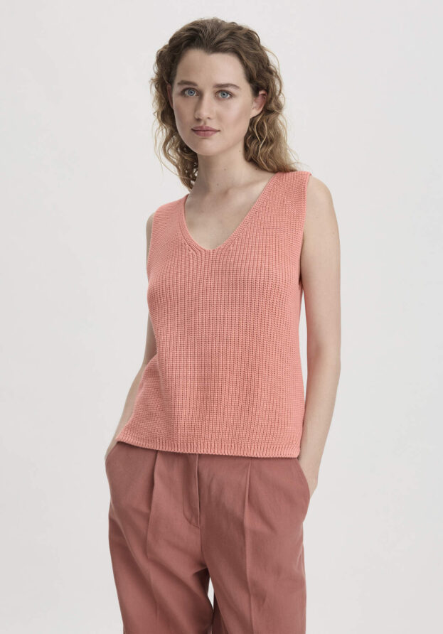 hessnatur Damen Strick Top Regular aus Bio-Baumwolle - rosa - Größe L