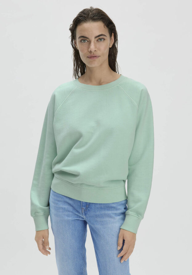 hessnatur Damen Sweatshirt Oversize aus Bio-Baumwolle - grün - Größe M