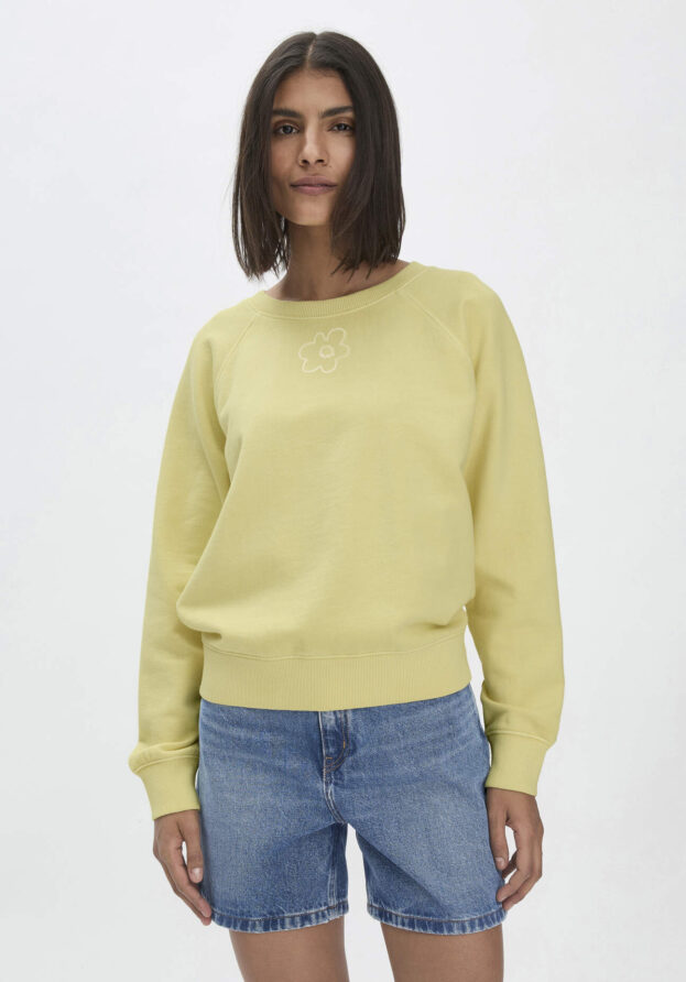 hessnatur Damen Sweatshirt Oversize aus Bio-Baumwolle - gelb - Größe M