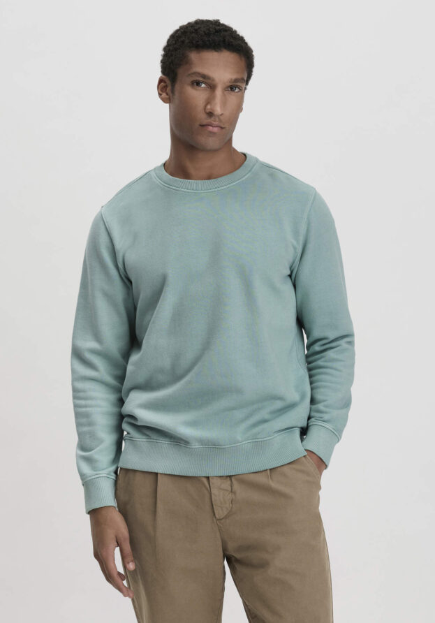 hessnatur Herren Sweatshirt Regular aus Bio-Baumwolle - grün - Größe 46