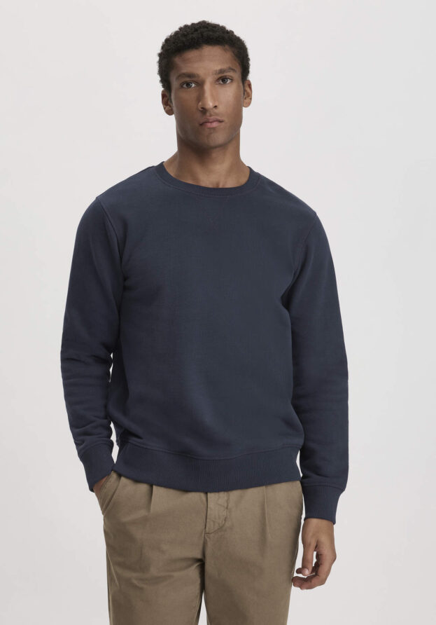 hessnatur Herren Sweatshirt Regular aus Bio-Baumwolle - blau - Größe 52