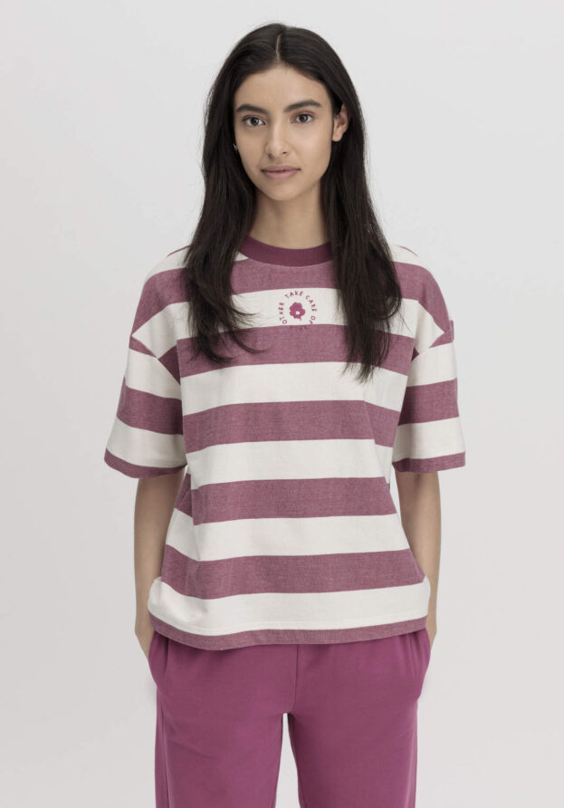 hessnatur Damen T-Shirt Cropped Oversize aus Bio-Baumwolle mit Kapok - natur - Größe 40