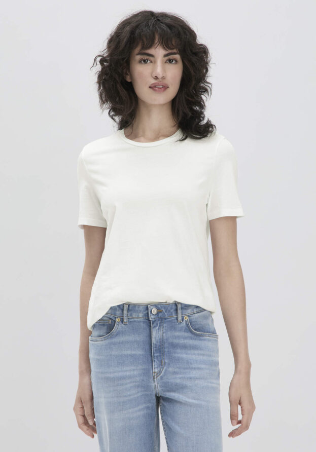 hessnatur Damen T-Shirt Regular aus Bio-Baumwolle - weiß - Größe 40