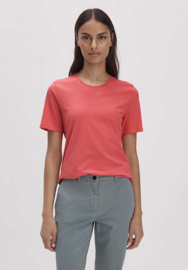 hessnatur Damen T-Shirt Regular aus Bio-Baumwolle - rot - Größe 48