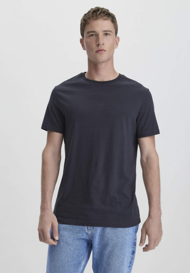 hessnatur Herren T-Shirt Regular aus Bio-Baumwolle - blau - Größe 56