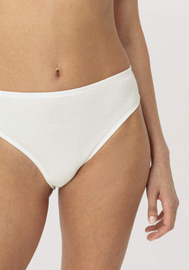 hessnatur Damen Taillenslip High Waist 2er-Set PURE NATURE aus Bio-Baumwolle - weiß - Größe 48