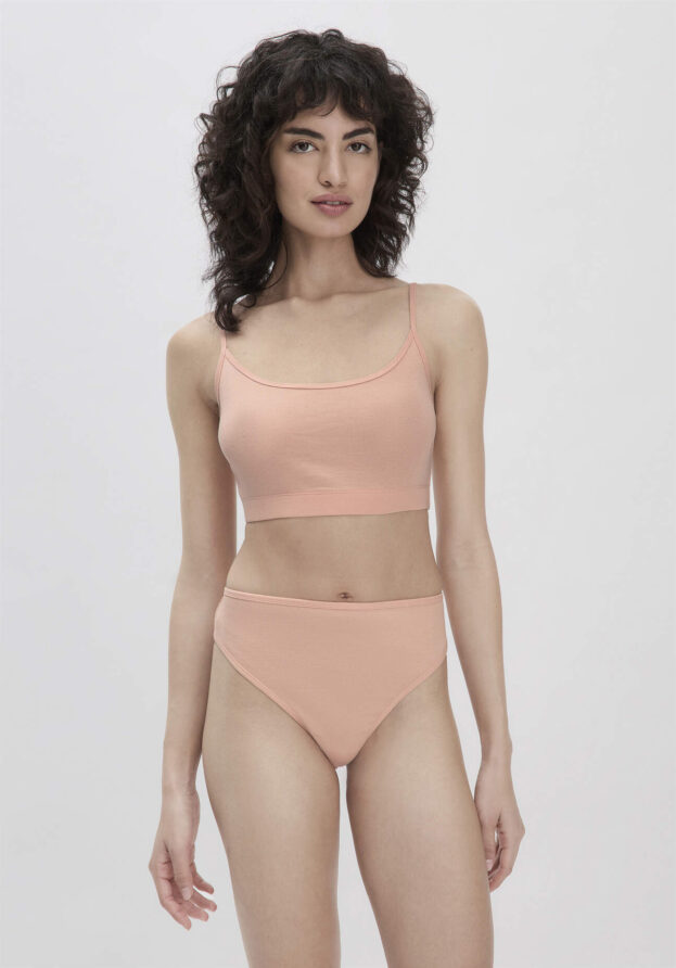 hessnatur Damen Taillenslip High Waist 2er-Set PURE NATURE aus Bio-Baumwolle - rosa - Größe 34